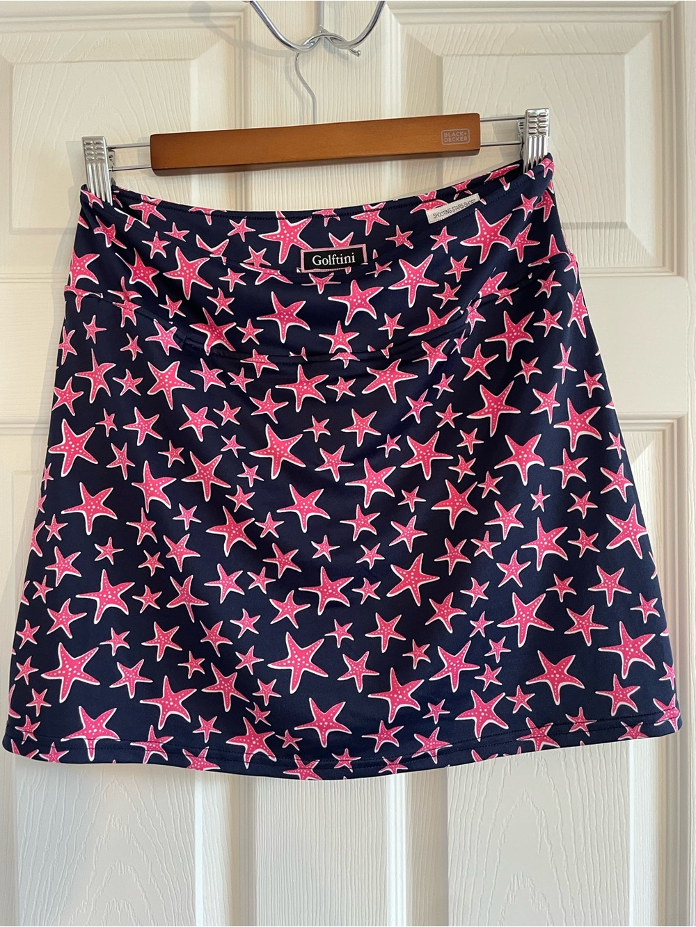 Golftini Shooting Stars Golf Skort Navy Pink Starfish M